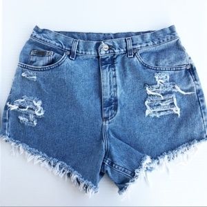 Vintage Lee Distressed Plus Size Cut Off Shorts